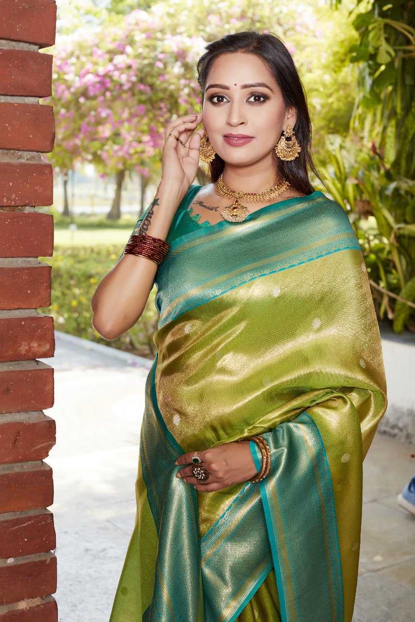 YNF TISSUE SILK RIN144  kokila SAREES WHOLESALE PARTY WEAR TISSUE SILK LACE BORDER SAREES MANUFACTURER - Deevit International