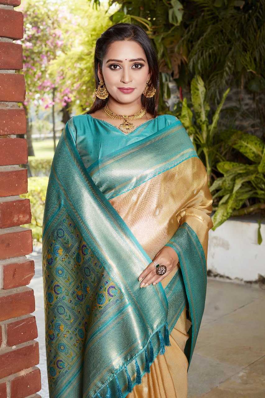 YNF TISSUE SILK RIN144  kokila SAREES WHOLESALE PARTY WEAR TISSUE SILK LACE BORDER SAREES MANUFACTURER - Deevit International