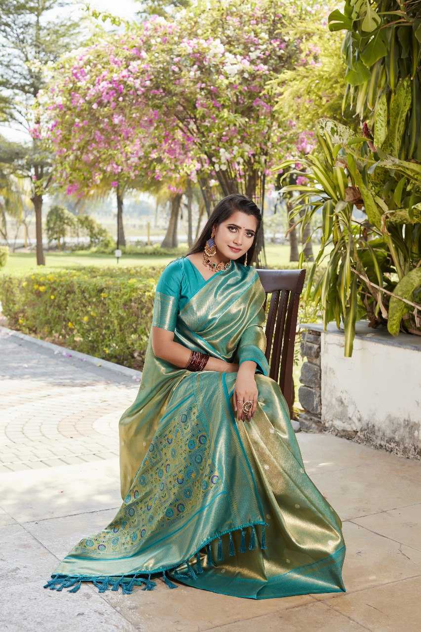 YNF TISSUE SILK RIN144  kokila SAREES WHOLESALE PARTY WEAR TISSUE SILK LACE BORDER SAREES MANUFACTURER - Deevit International