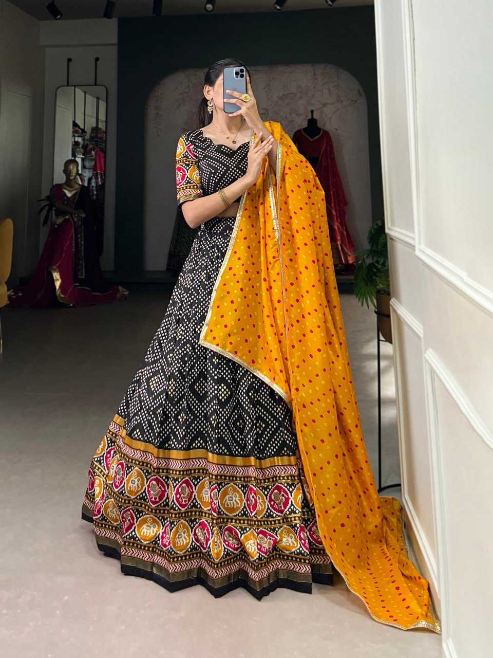 YNF TUSSAR SILK KESH134 1687 LEHENGAS WHOLESALE SILK TRADITIONAL PRINTED LEHENGAS MANUFACTURER - Deevit International