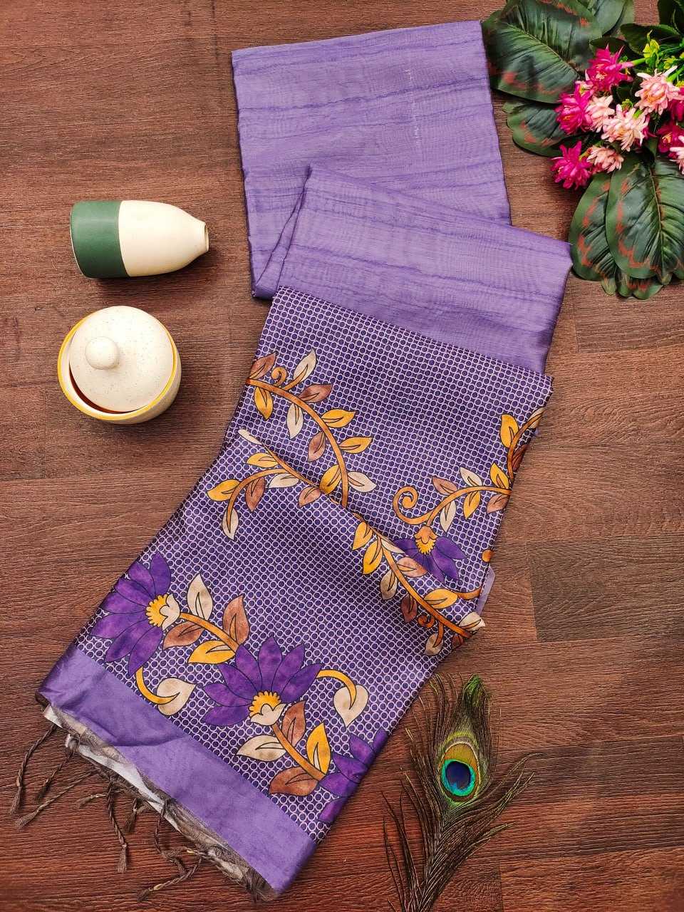 YNF TUSSAR SILK KESH165 RBN31 SAREES WHOLESALE TRADITIONAL EMBROIDERED TUSSAR SILK SAREES MANUFACTURER - Deevit International