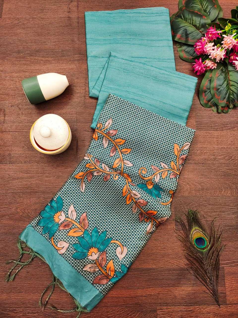 YNF TUSSAR SILK KESH165 RBN31 SAREES WHOLESALE TRADITIONAL EMBROIDERED TUSSAR SILK SAREES MANUFACTURER - Deevit International