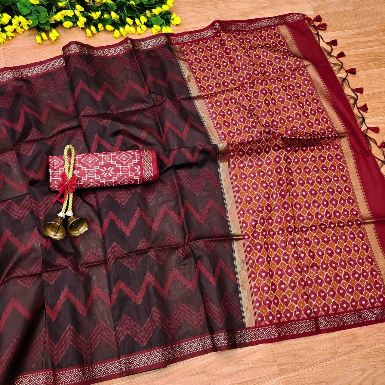 YNF TUSSAR SILK KESH171 YUKTI LERIYA SAREES WHOLESALE TRADITIONAL EMBROIDERED TUSSAR SILK SAREES MANUFACTURER - Deevit International