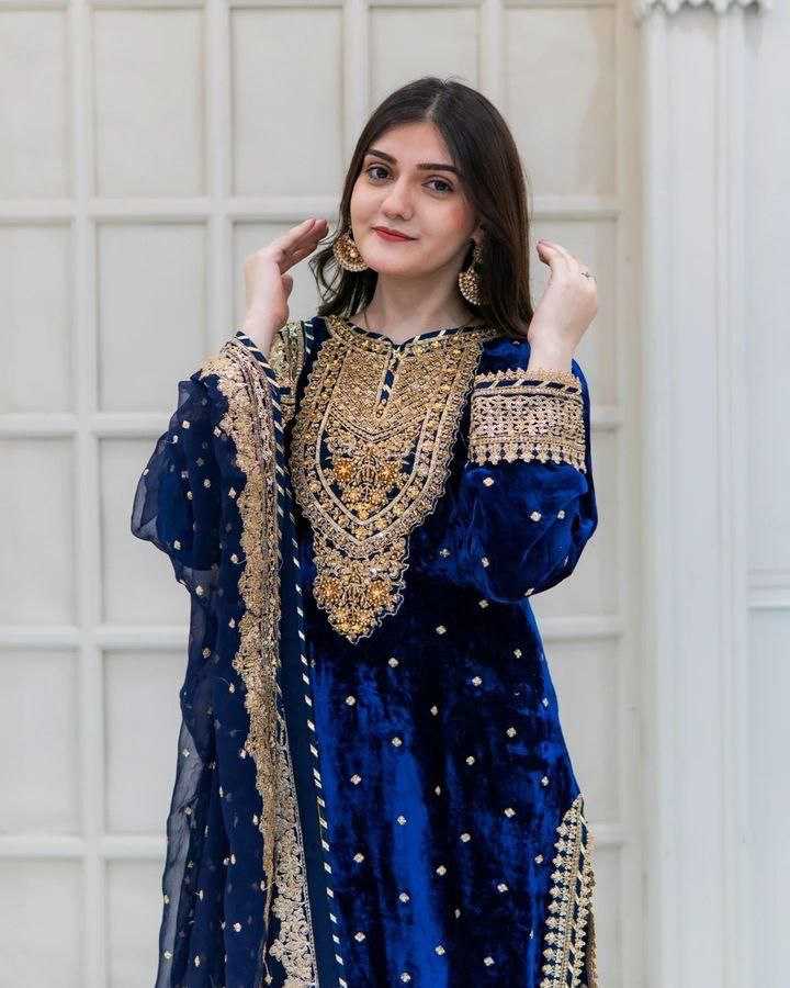 YNF VELVET KESH158 6002 SUITS & DRESSES WHOLESALE EMBROPIDERY VELVET PARTY WEAR LONG KURTI SUITS MANUFACTURE - Deevit International