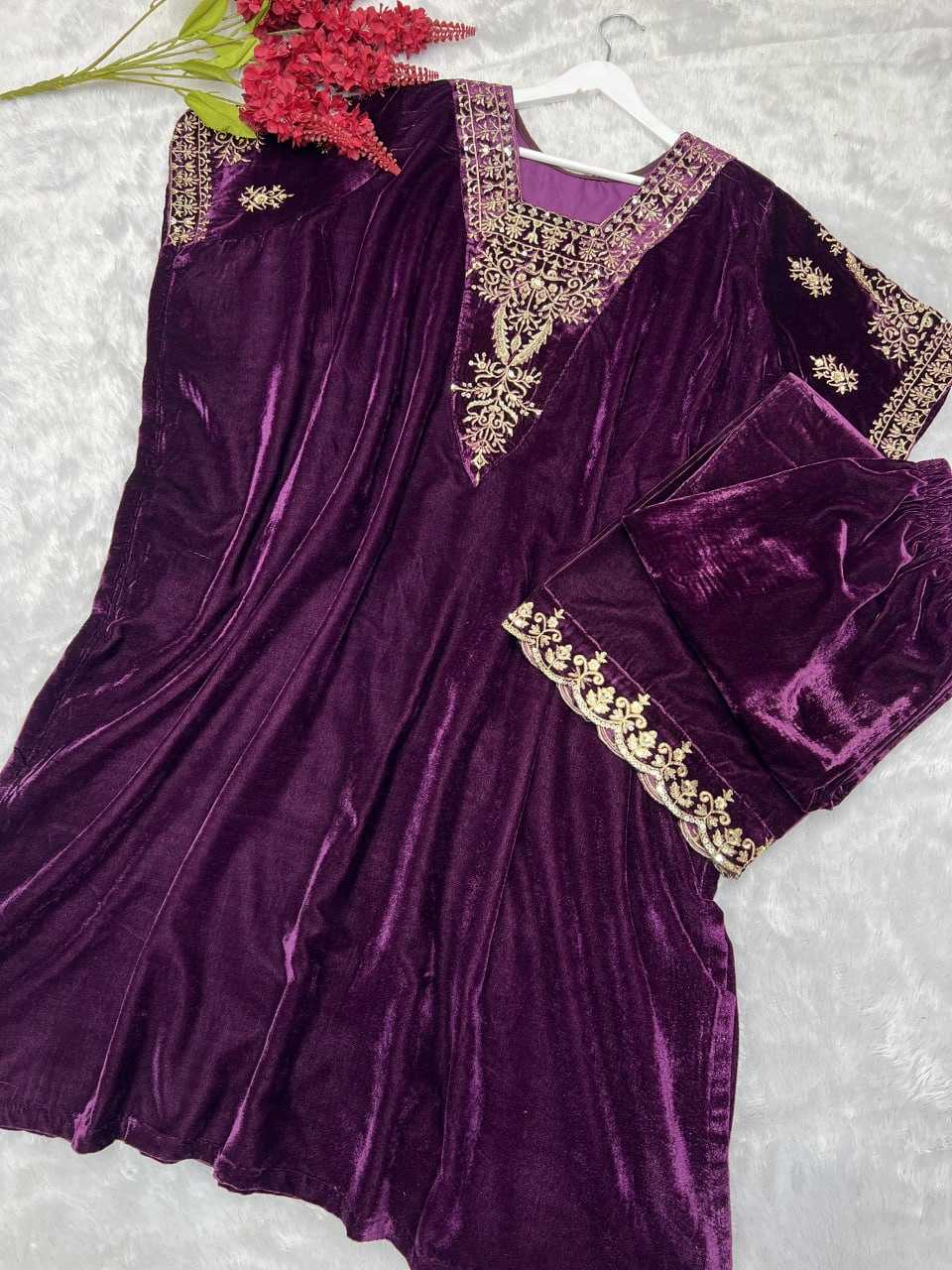 YNF VELVET KESH159 1314 KURTIS WHOLESALE EMBROIDERED PARTY WEAR KAFTAN KURTIS MANUFACTURER - Deevit International