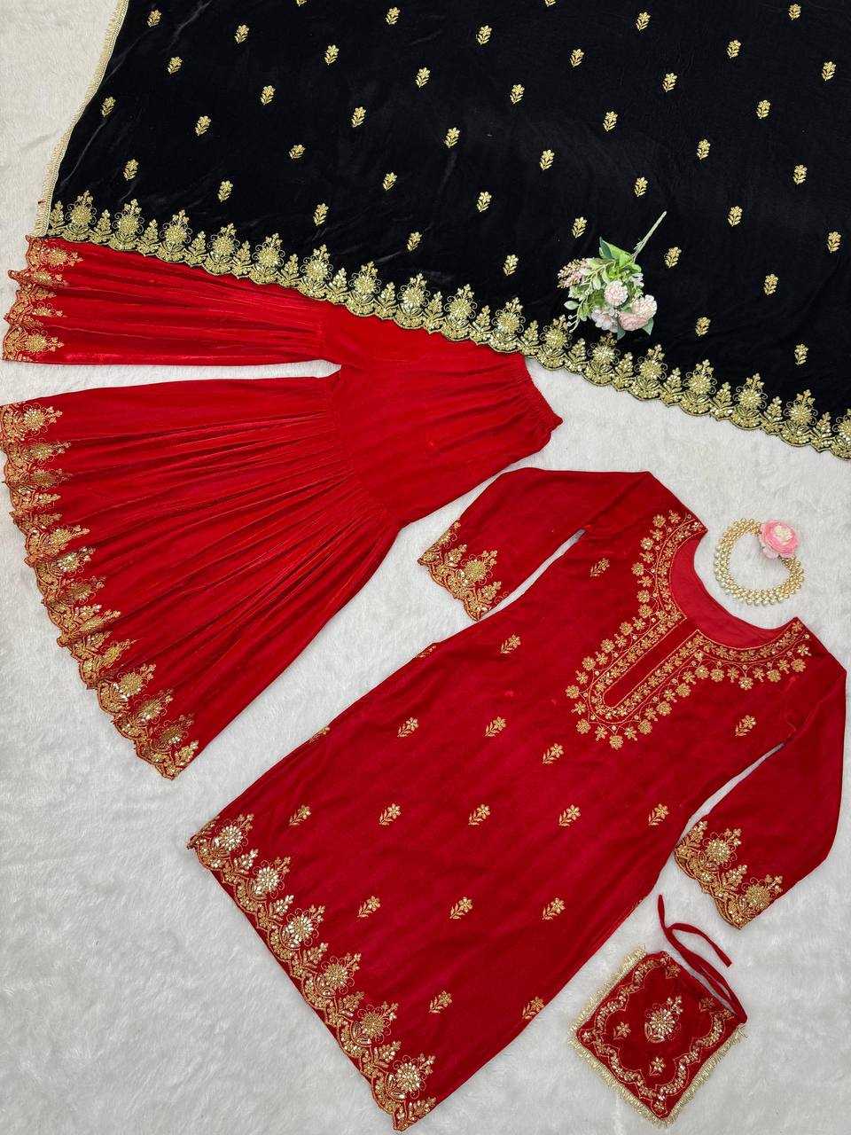 YNF VELVET RIN169 5778 SUITS & DRESSES WHOLESALE EMBROIDEREY WEDDING SHARARA SALWAR VELVET SUITS MANUFACTURE - Deevit International