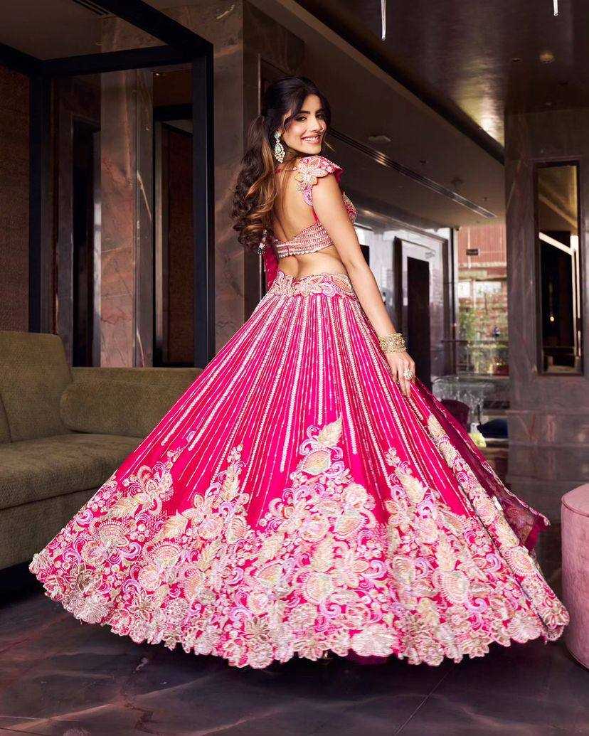 YNF FAUX GEORGETTE RIN108 1632 LEHENGAS WHOLESALE DESIGNER WEDDING EMBROIDERED LEHENGAS MANUFACTURER