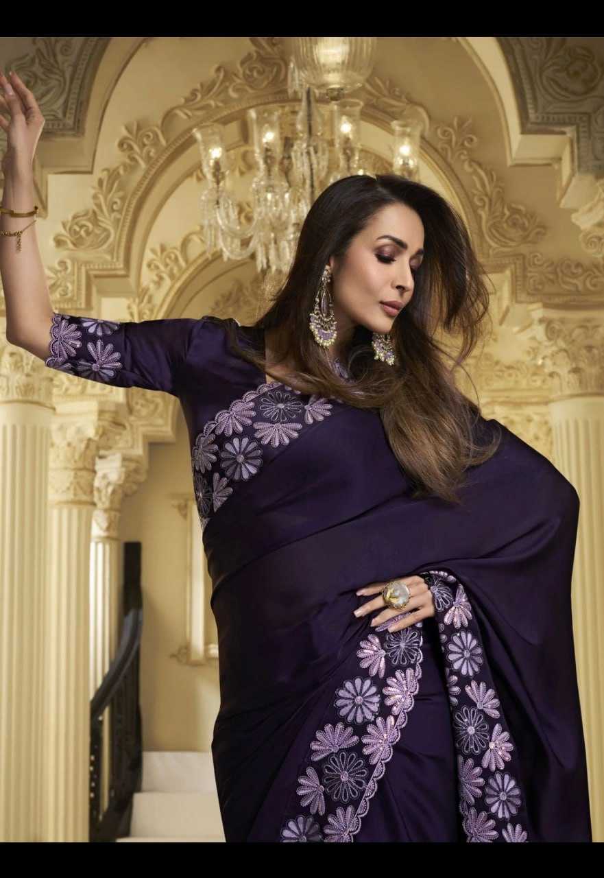 YNF BLOOMING RIN151 5379 SAREES BOLLYWOOD COLLECTIONS WHOLESALE SEQUIN EMBROIDERED LACE BORDER MALAIKA ARORA SAREES MANUFACTURER