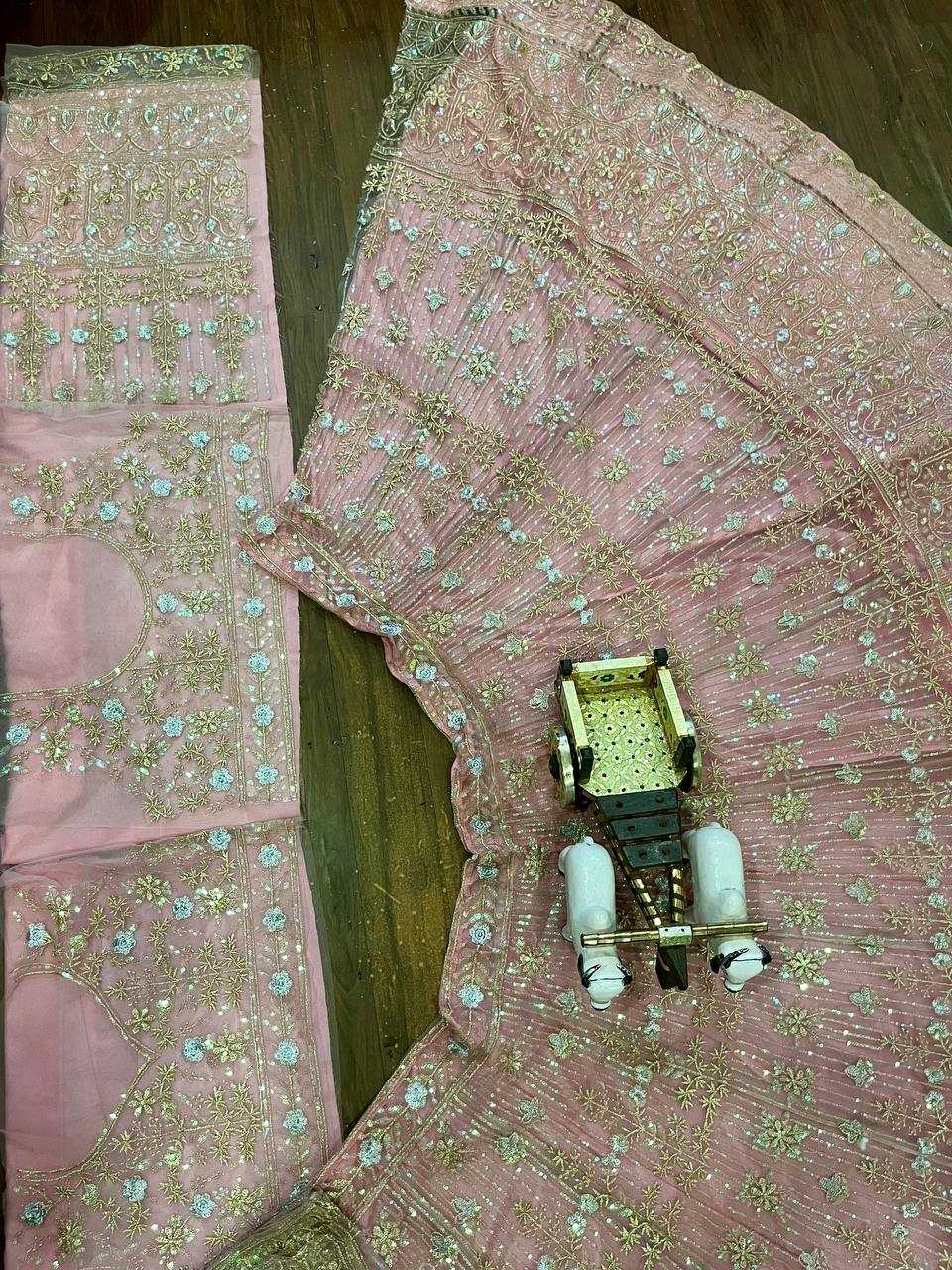 YNF BUTTERFLY NET RIN108 1652 LEHENGAS WHOLESALE WEDDING NET FANCY EMBROIDERED LEHENGAS MANUFACTURER