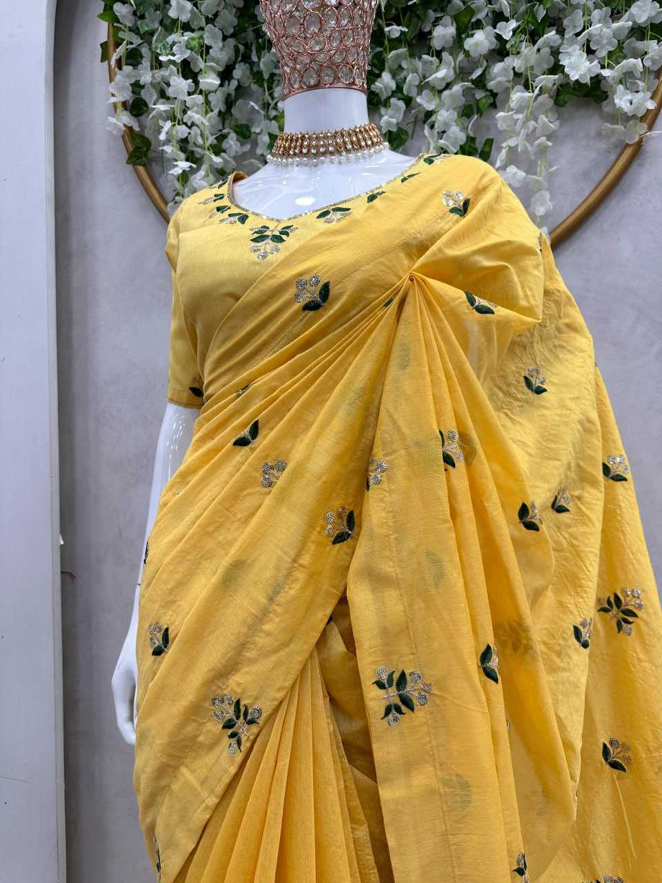 YNF CHANDERI SILK RIN133 484 SAREES WHOLESALE FANCY SEQUENCE CHANDERI SAREES MANUFACTURER