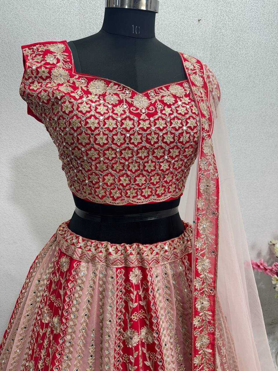 YNF FAUX GEORGETTE KESH138 1016 LEHNGAS WHOLESALE DESIGNER TRADITIONAL EMBROIDERED LEHENGAS  MANUFACTURER