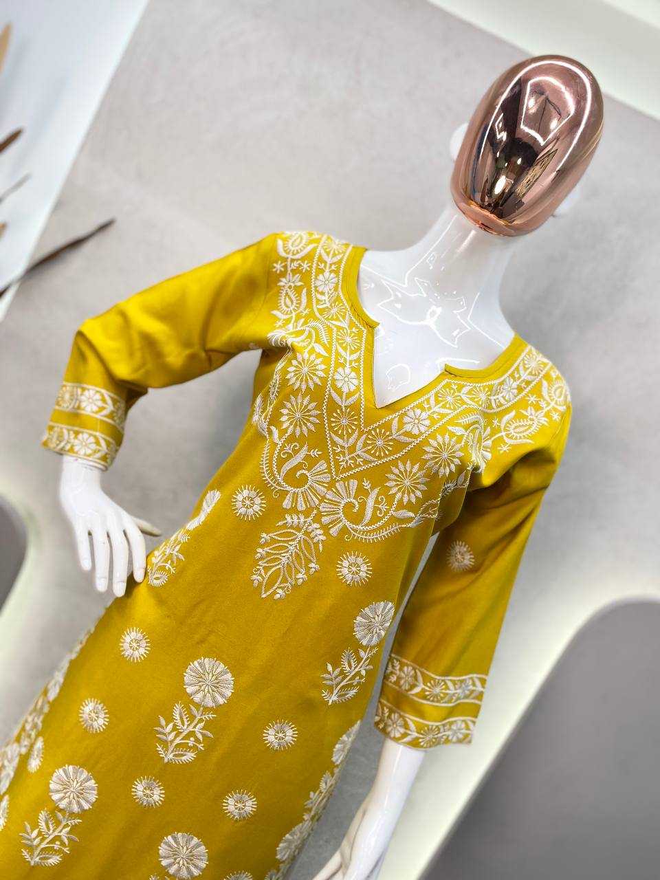 YNF RAYON RIN110 209 KURTIS WHOLESALE RAYON KURTIS WITH BOTTOM FANCY EMBROIDERED KURTIS MANUFACTURER