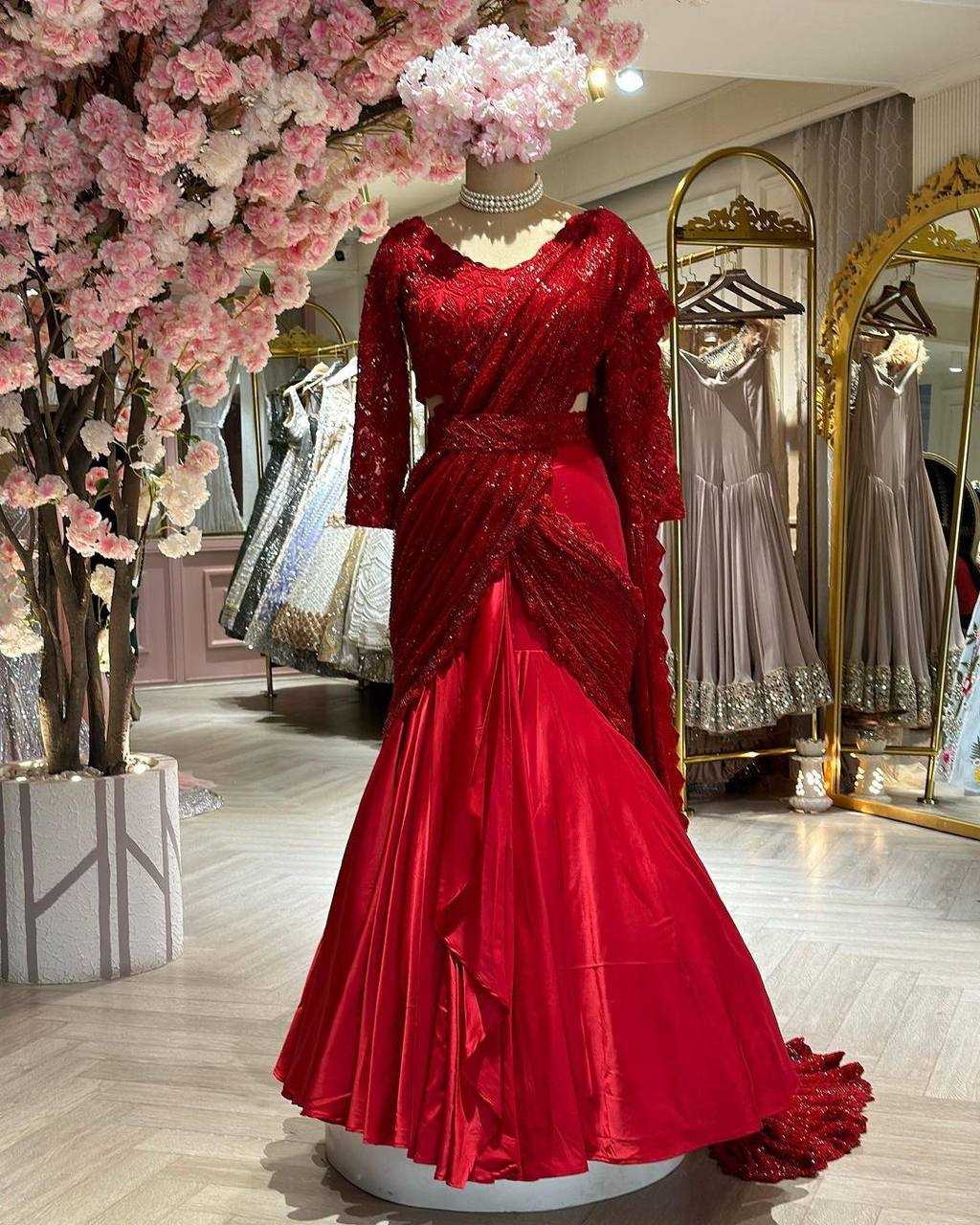 YNF SATIN RIN162 202 LEHENGAS WHOLESALE FANCY EMBROIDERED LEHENGAS MANUFACTURER