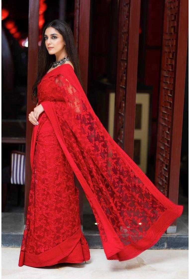 YNF SOFT NET RIN188 Dabangg7 SAREES WHOLESALE PARTY WEAR FANCY NET EMBROIDERED CHIKAN SAREES MANUFACTURER