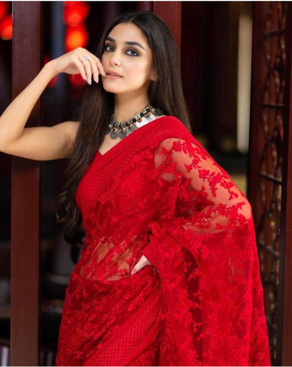 YNF SOFT NET RIN188 Dabangg7 SAREES WHOLESALE PARTY WEAR FANCY NET EMBROIDERED CHIKAN SAREES MANUFACTURER