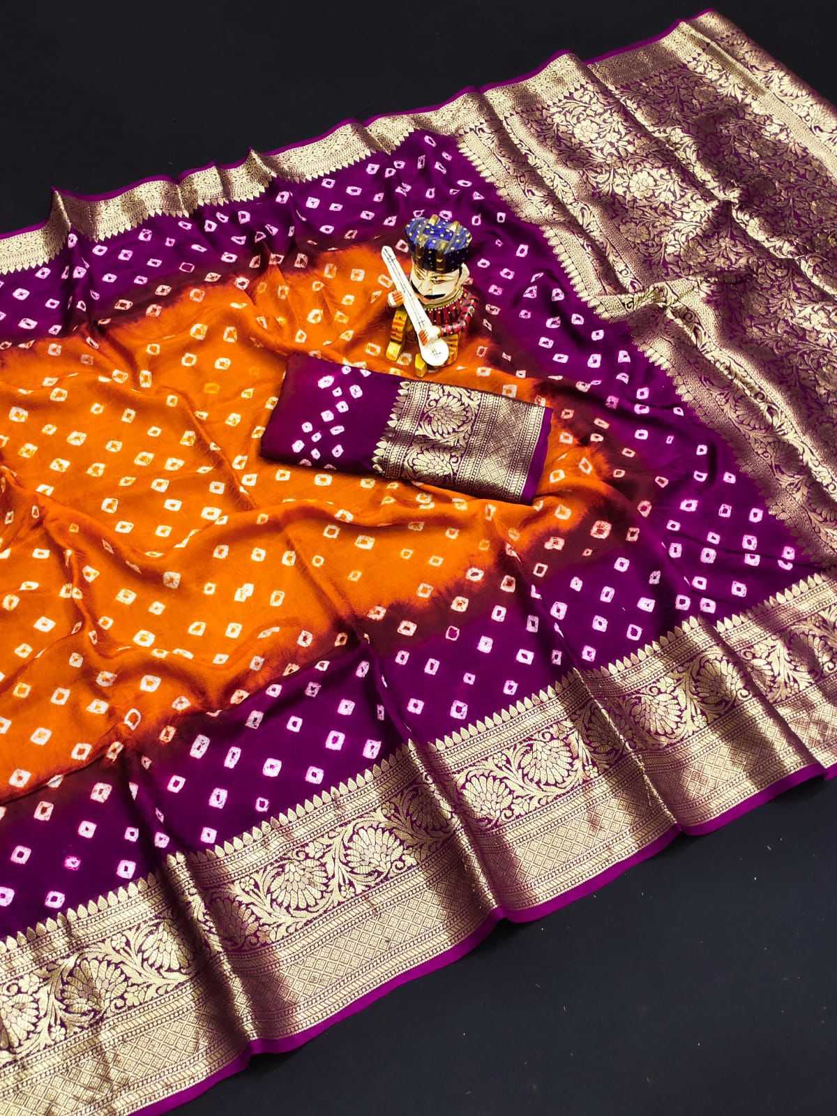 YNF BANDHANI SILK KESH194 Kanjivaram SILK SAREES WHOLESALE PRINTED BANDHANI BANDHEJ KANCHIPURAM ZARI BORDER SAREES MANUFACTURER