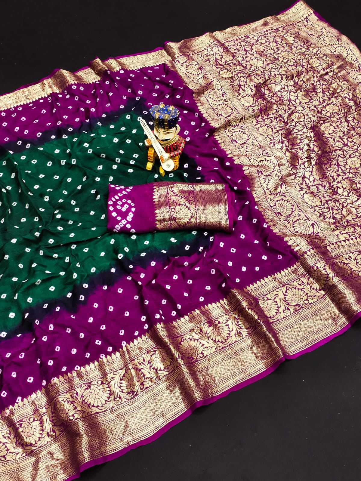 YNF BANDHANI SILK KESH194 Kanjivaram SILK SAREES WHOLESALE PRINTED BANDHANI BANDHEJ KANCHIPURAM ZARI BORDER SAREES MANUFACTURER