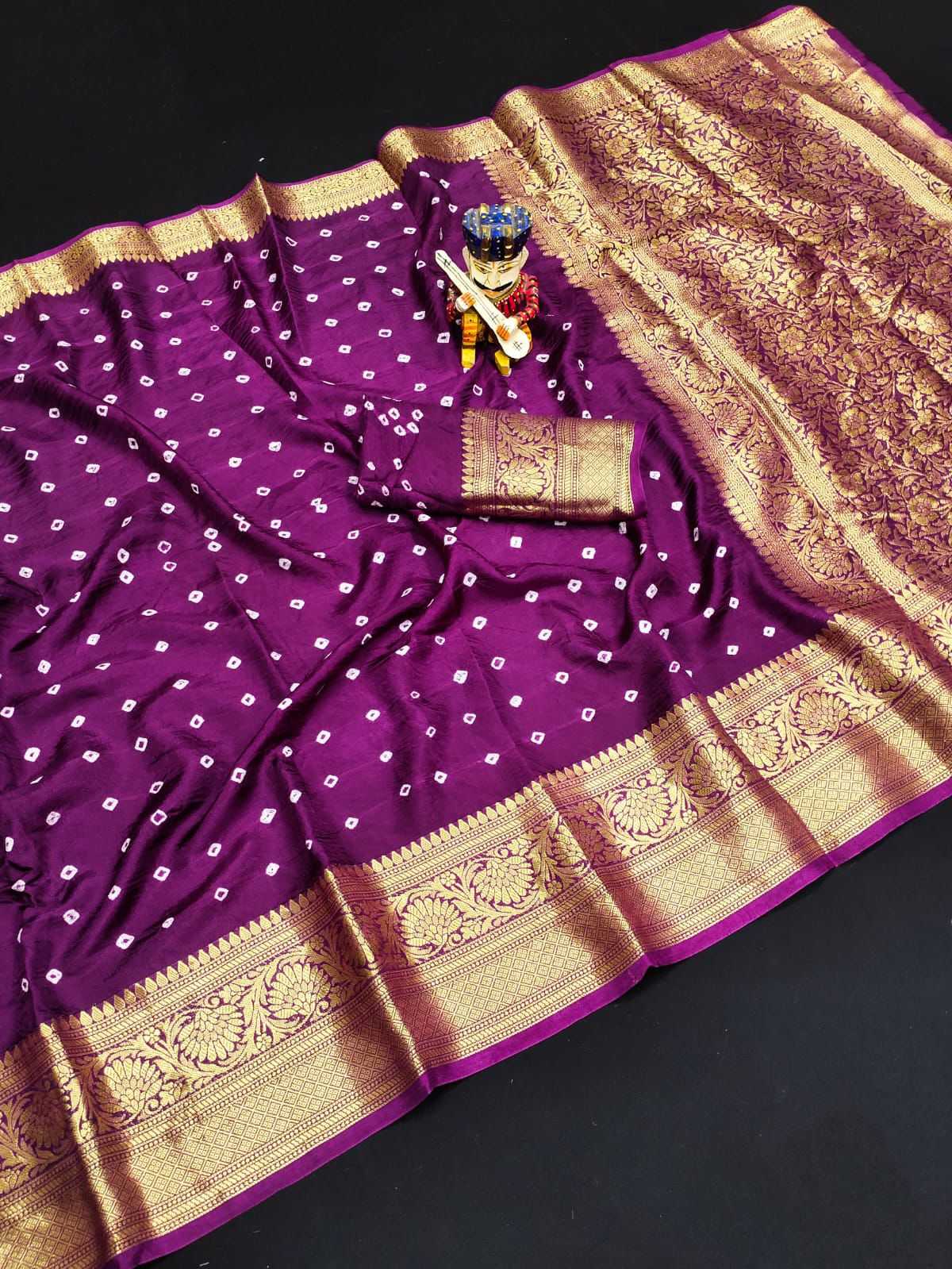 YNF BANDHANI SILK KESH194 Kanjivaram SILK SAREES WHOLESALE PRINTED BANDHANI BANDHEJ KANCHIPURAM ZARI BORDER SAREES MANUFACTURER