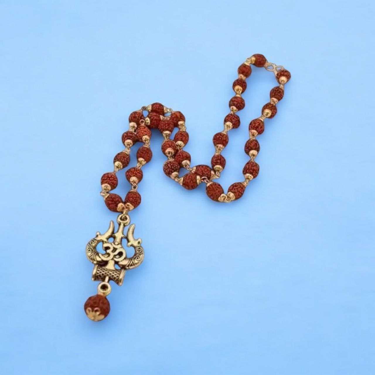 YNF BRASS KESH191 KAC285 MENS JEWELLERY WHOLESALE PENDANT RUDRAKSHA MALA MANUFACTURER