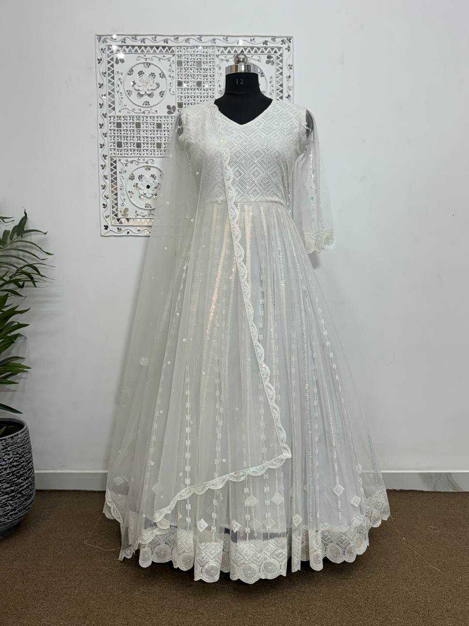 YNF BUTTERFLY NET KESH157 1634 GOWNS WHOLESALE FANCY ANARKALI LONG NET GOWNS MANUFACTURER