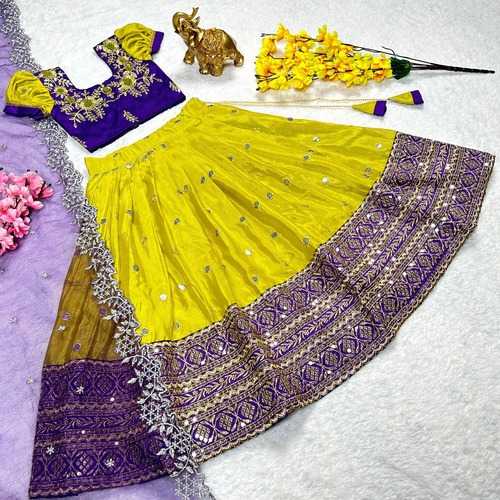 YNF CHINON SILK KESH109 RRKT67 KIDS WEAR WHOLESALE KIDS LEHENGAS MANUFACTURER