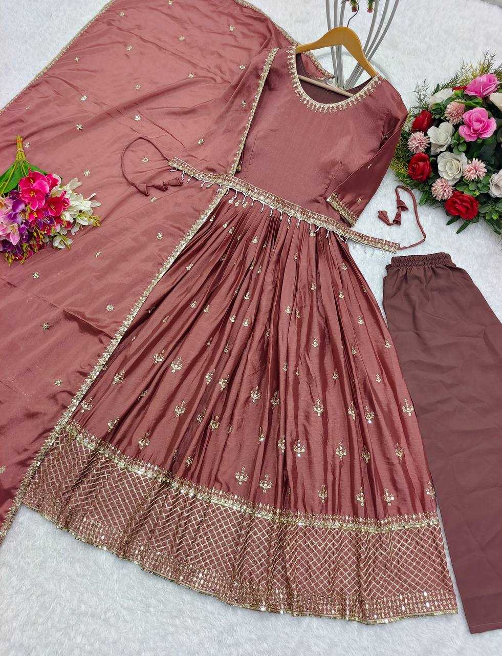 YNF CHINON SILK KESH156 1104 GOWNS WHOLESALE EMBROIDERY ANARKALI PARTY LONG DIWALI COLLECTIONS GOWNS MANUFACTURER