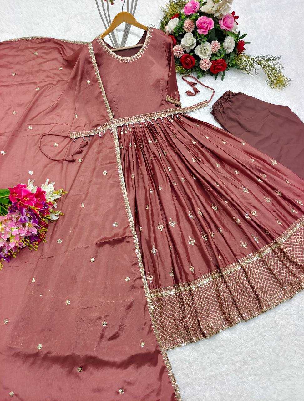 YNF CHINON SILK KESH156 1104 GOWNS WHOLESALE EMBROIDERY ANARKALI PARTY LONG DIWALI COLLECTIONS GOWNS MANUFACTURER