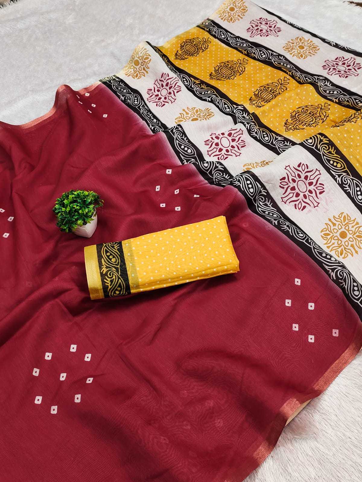 YNF COTTON RIN149 MKD133 SAREES WHOLESALE PRINTED COTTON LINEN LADIES WEIGHTLESS SAREES MANUFACTURER