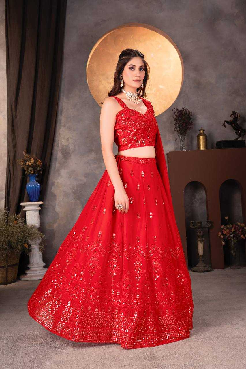 YNF FAUX GEORGETTE  RIN114 5006 LEHENGAS WHOLESALE EMBROIDERED TRADITIONAL WEDDING LEHENGAS MANUFACTURER