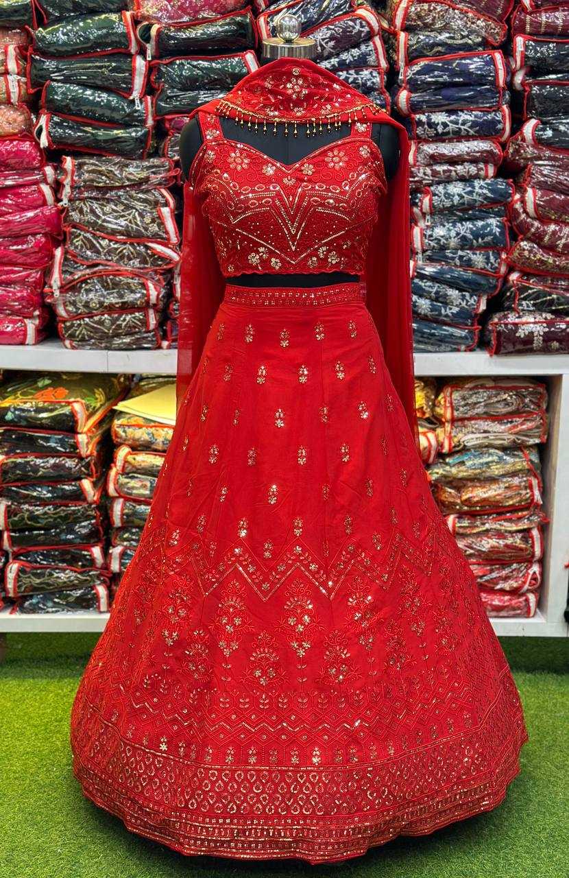 YNF FAUX GEORGETTE  RIN114 5006 LEHENGAS WHOLESALE EMBROIDERED TRADITIONAL WEDDING LEHENGAS MANUFACTURER