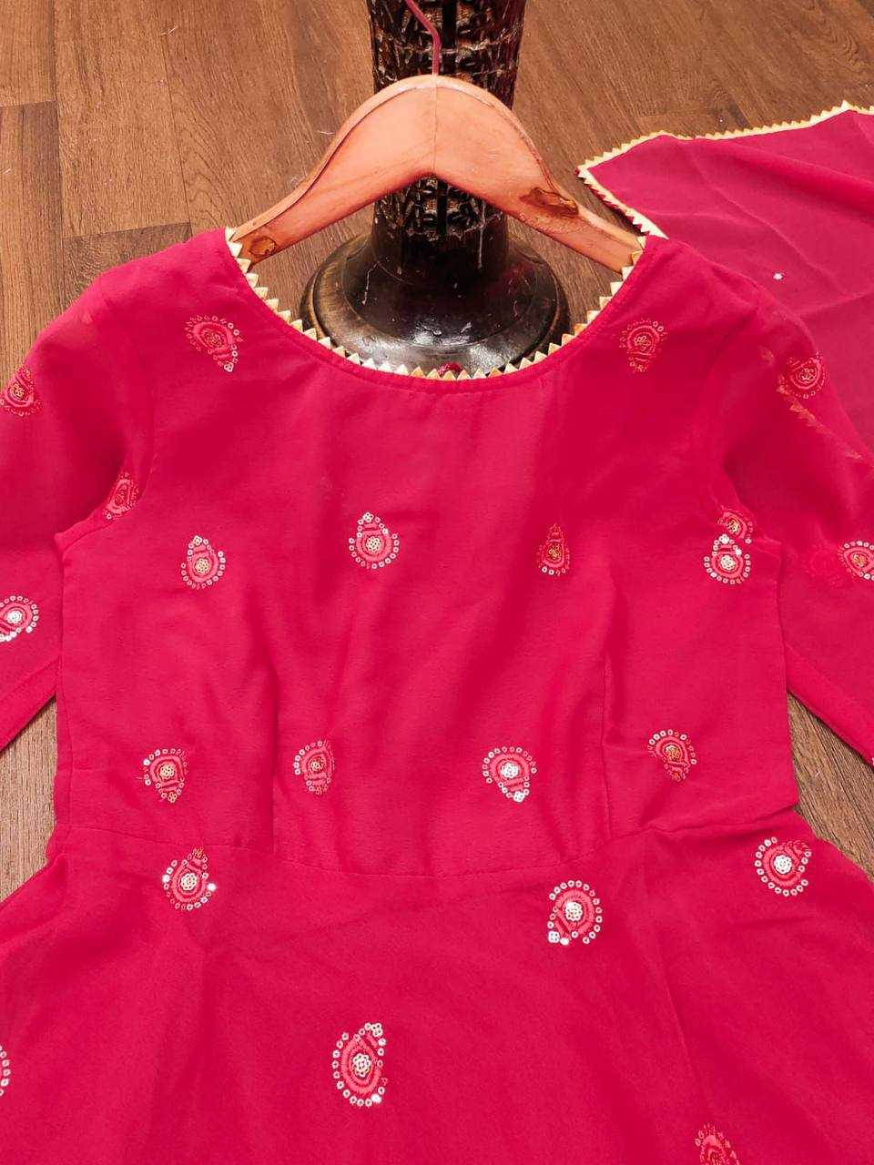 YNF GEORGETTE KESH211 LDY35 GOWNS WHOLESALE EMBROIDERY ANARKALI LONG GEORGETTE FULL SLEEVE PINK GOWNS MANUFACTURER