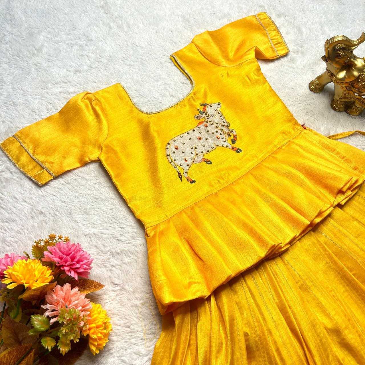 YNF HANDLLOM SILK KESH109 RRKT07 KIDS WEAR WHOLESALE KIDS LEHENGAS MANUFACTURER