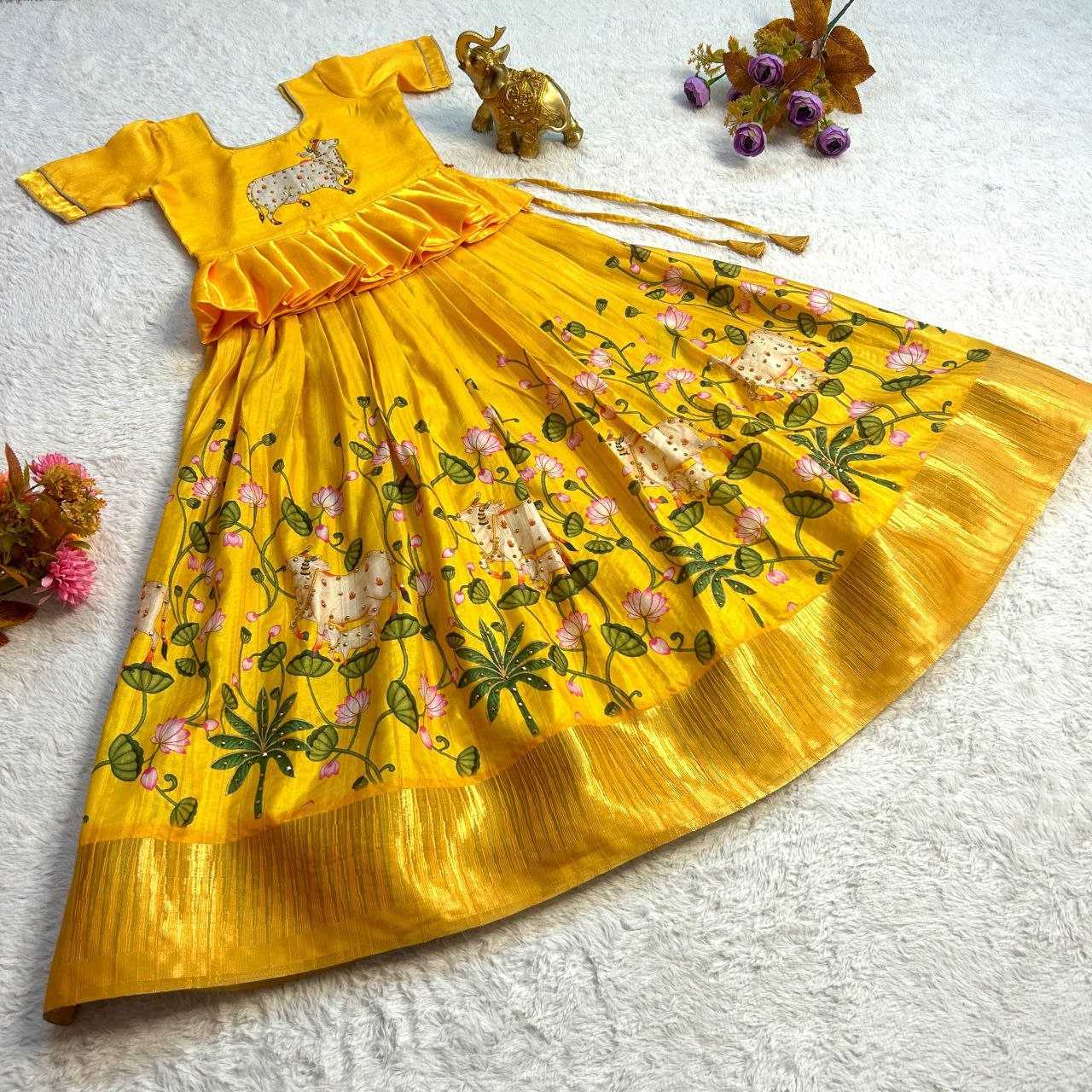 YNF HANDLLOM SILK KESH109 RRKT07 KIDS WEAR WHOLESALE KIDS LEHENGAS MANUFACTURER