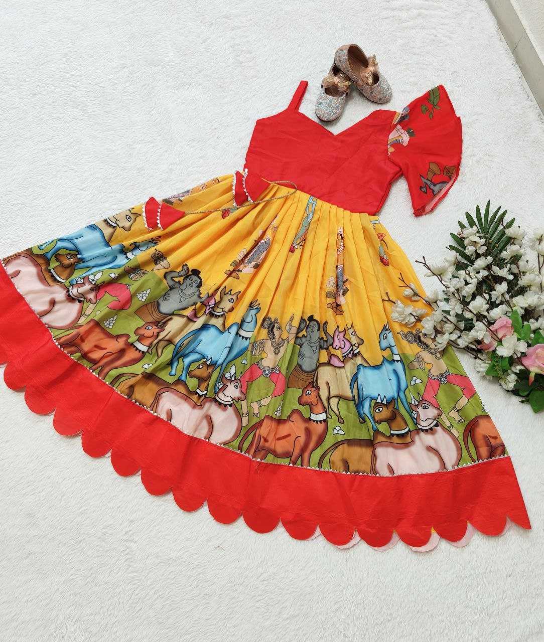 YNF HEAVY MASLIN COTTON KESH168 MNT09 KIDS WEAR WHOLESALE KIDS GOWNS GIRLS COTTON FROCKS KIDS ETHNIC WEAR GOWNS KIDS FESTIVE WEAR KIDS DIWALI CLOTHES KIDS PARTY WEAR ETHNIC MANUFACTURER