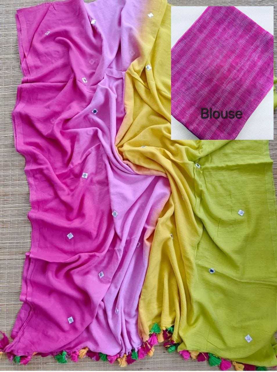 YNF LINEN KESH223 452 SAREES WHOLESALE LADIES HALF AND HALF MIRROR WORK LINEN LIGHTWEIGHT SAREES MANUFACTURER