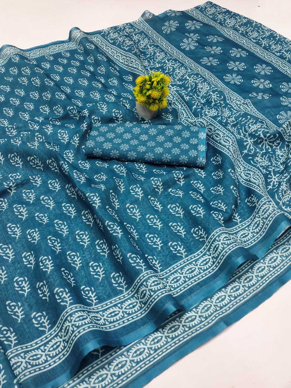 YNF LINEN RIN145 LAKSHMI SAREES WHOLESALE PRINTED LADIES BATIK SAREES MANUFACTURER