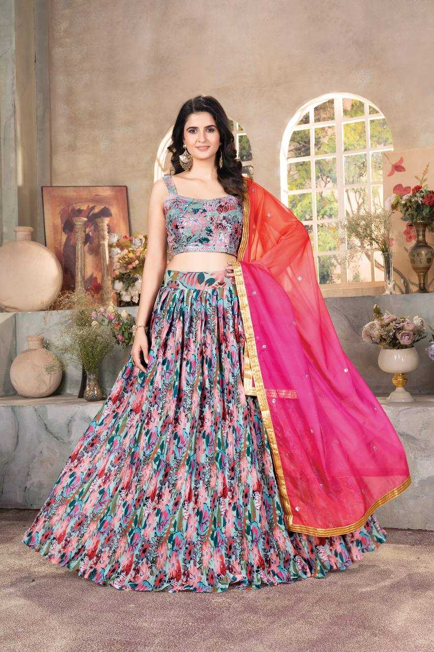 YNF ORGANZA RIN114 9235 LEHENGAS WHOLESALE FANCY PRINTED LEHENGAS  MANUFACTURER