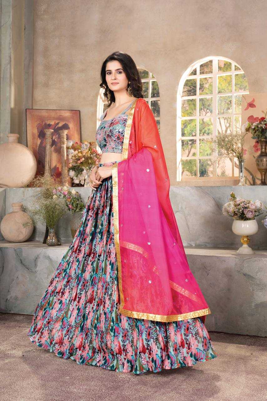 YNF ORGANZA RIN114 9235 LEHENGAS WHOLESALE FANCY PRINTED LEHENGAS  MANUFACTURER