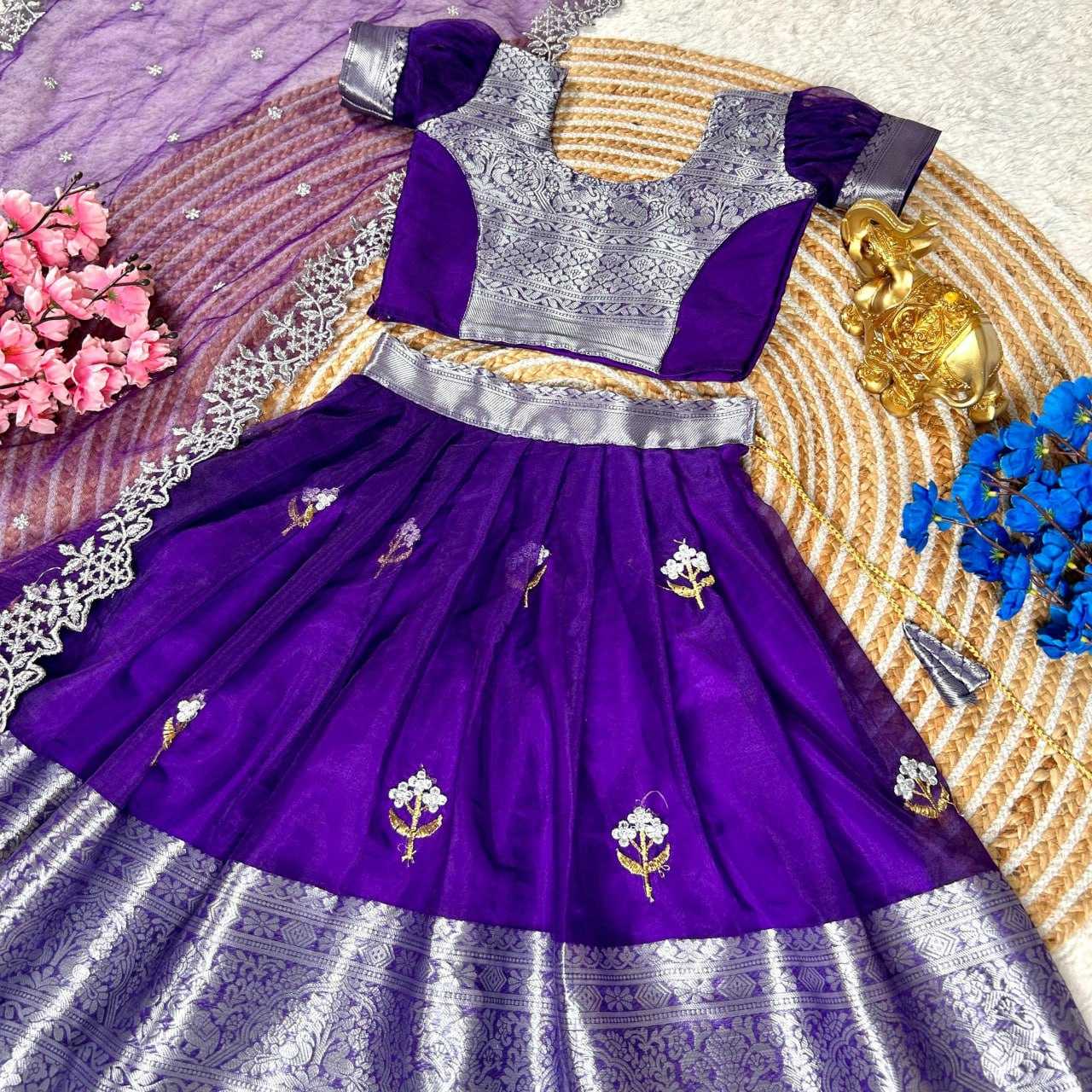 YNF ORGANZA RIN115 REF50 KIDS WEAR WHOLESALE KIDS LEHENGAS KIDS ETHNIC WEAR KIDS TRADITONAL OUTFITS KIDS FESTIVE KIDS DIWALI CLOTHES BABY GIRL LEHENGAS MANUFACTURER