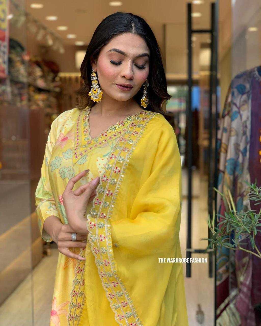 YNF PURE MASLIN SILK KESH211 LDY75 SUITS & DRESSES WHOLESALE PRINTED LADIES SILK LONG KURTIS YELLOW SALWAR SUITS MANUFACTURER