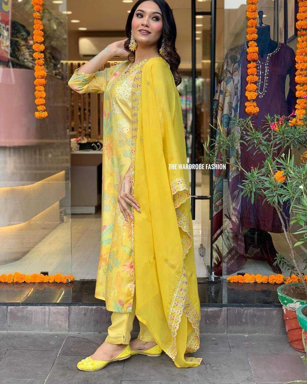 YNF PURE MASLIN SILK KESH211 LDY75 SUITS & DRESSES WHOLESALE PRINTED LADIES SILK LONG KURTIS YELLOW SALWAR SUITS MANUFACTURER