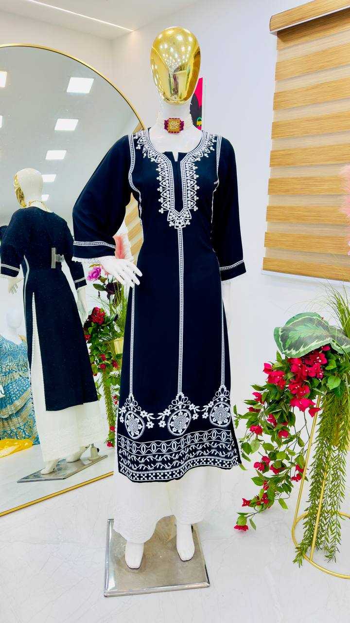 YNF RAYON KESH158 9285 KURTIS WHOLESALE WORKWEAR LONG RAYON KURTIS WITH BOTTOM EMBROIDERED DIWALI COLLECTIONS KURTIS MANUFACTURER