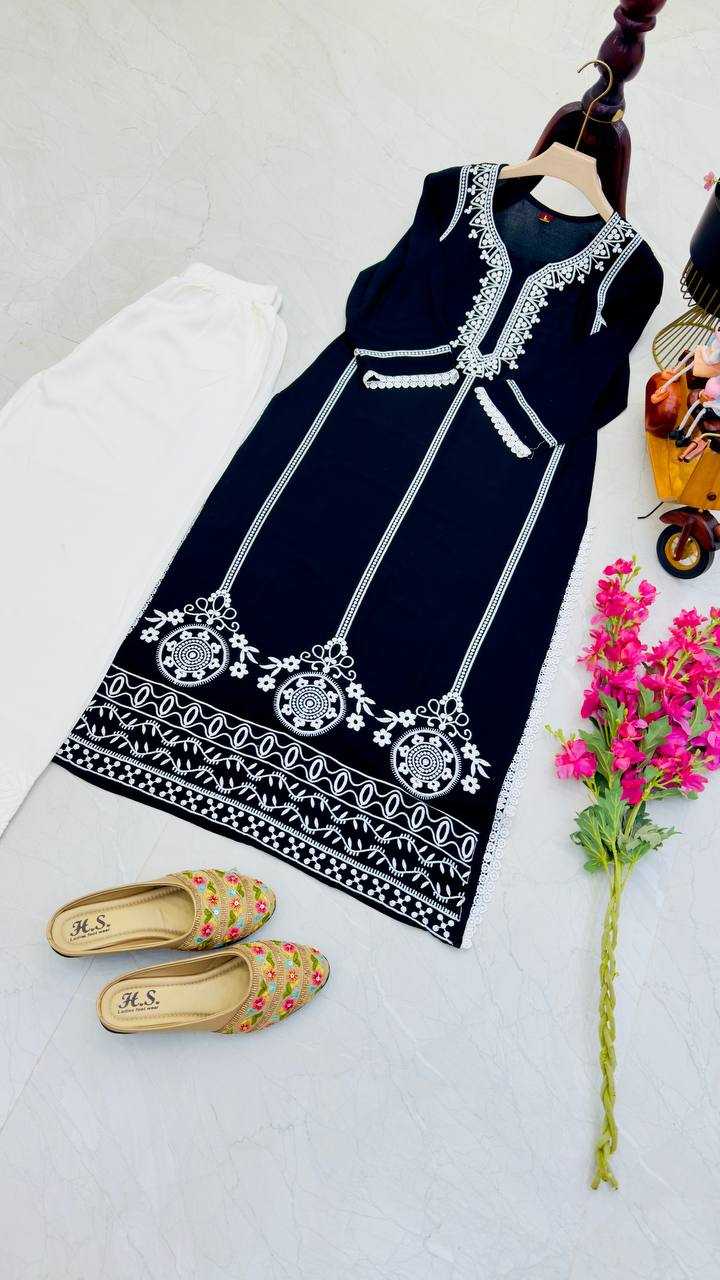 YNF RAYON KESH158 9285 KURTIS WHOLESALE WORKWEAR LONG RAYON KURTIS WITH BOTTOM EMBROIDERED DIWALI COLLECTIONS KURTIS MANUFACTURER