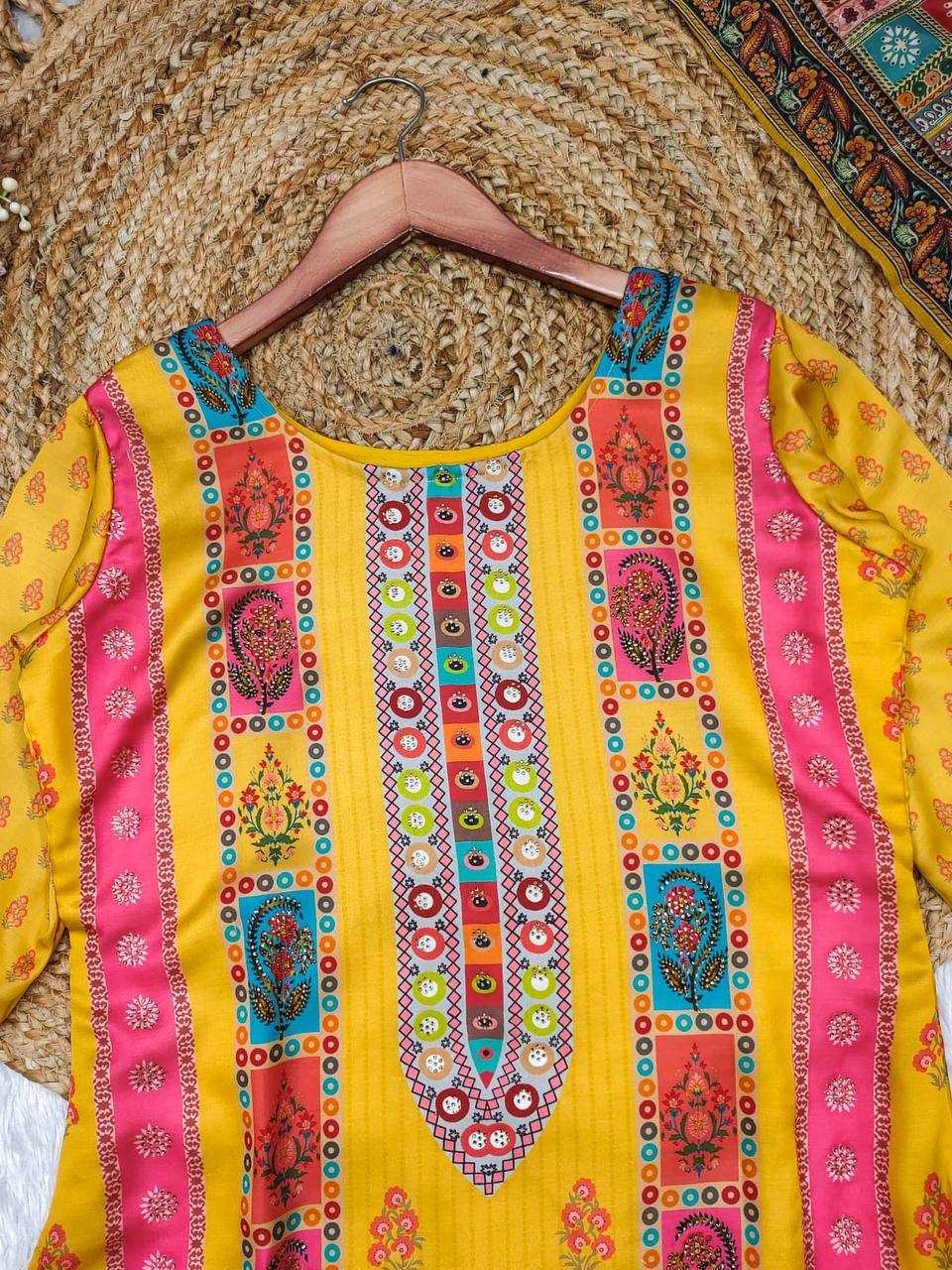 YNF SATIN KESH211 LDY96 SUITS & DRESSES WHOLESALE PRINTED EMBROIDERY SILK LONG KURTI YELLOW SALWAR SUITS MANUFACTURER