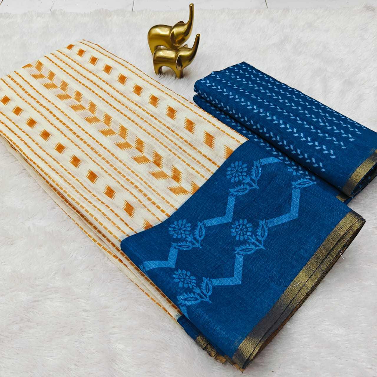 YNF SOFT COTTON RIN168 RKC43 SAREES WHOLESALE PRINTED COTTON LINEN LADIES SAREES MANUFACTURER