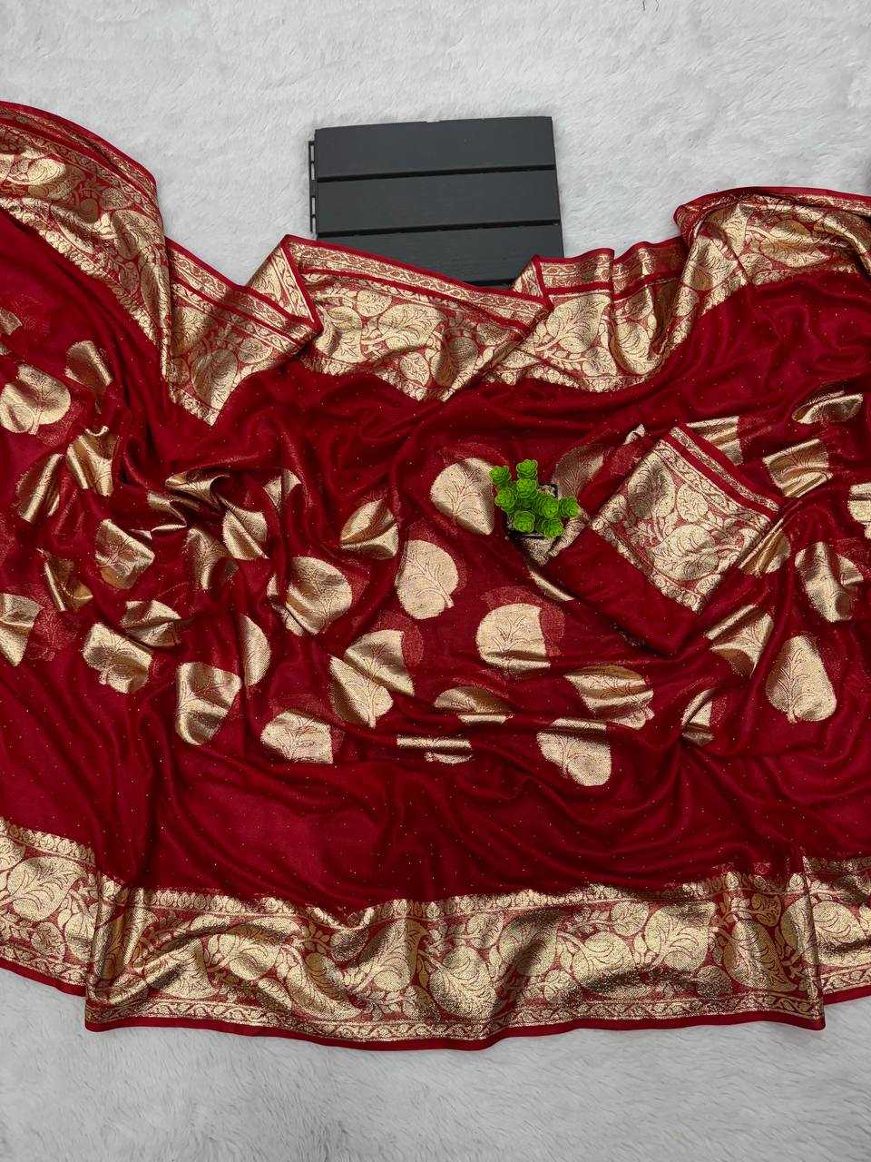 YNF VISCOSE KESH163 35 SAREES WHOLESALE ZARI BORDER VISCOSE RED TEEJ KARWA CHAUTH SAREES MANUFACTURER