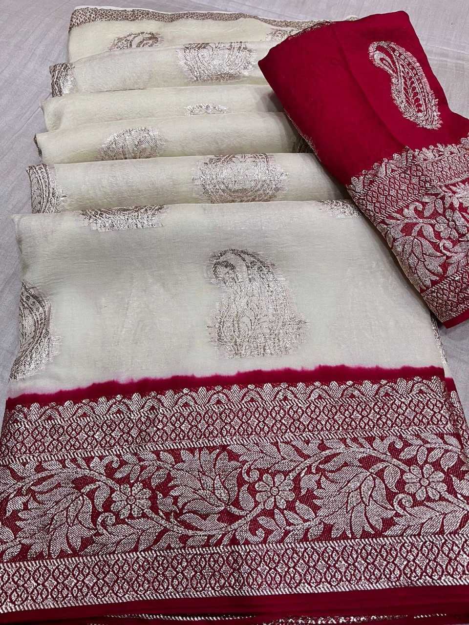 YNF VISCOSE RIN182 RUN67 SAREES WHOLESALE WHITE ZARI BORDER VISCOSE DUEGA POOJA SAREES MANUFACTURER