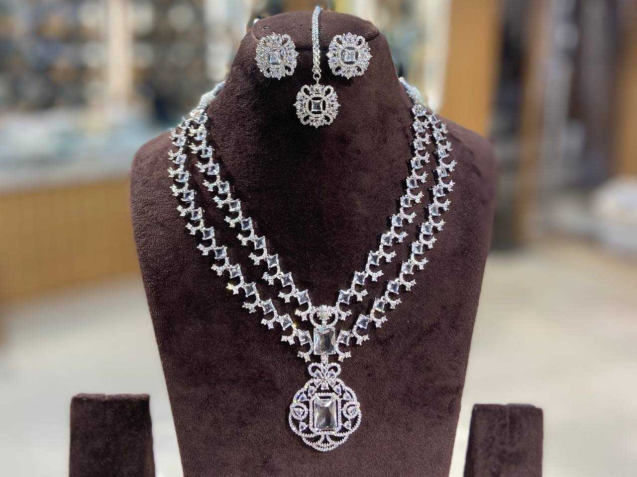 YNF BRASS KESH192 KAB28 WOMENS JEWELLERY WHOLESALE AD DIAMOND FASHION ARTIFICIAL DIAMOND NECKLACE MANUFACTURER