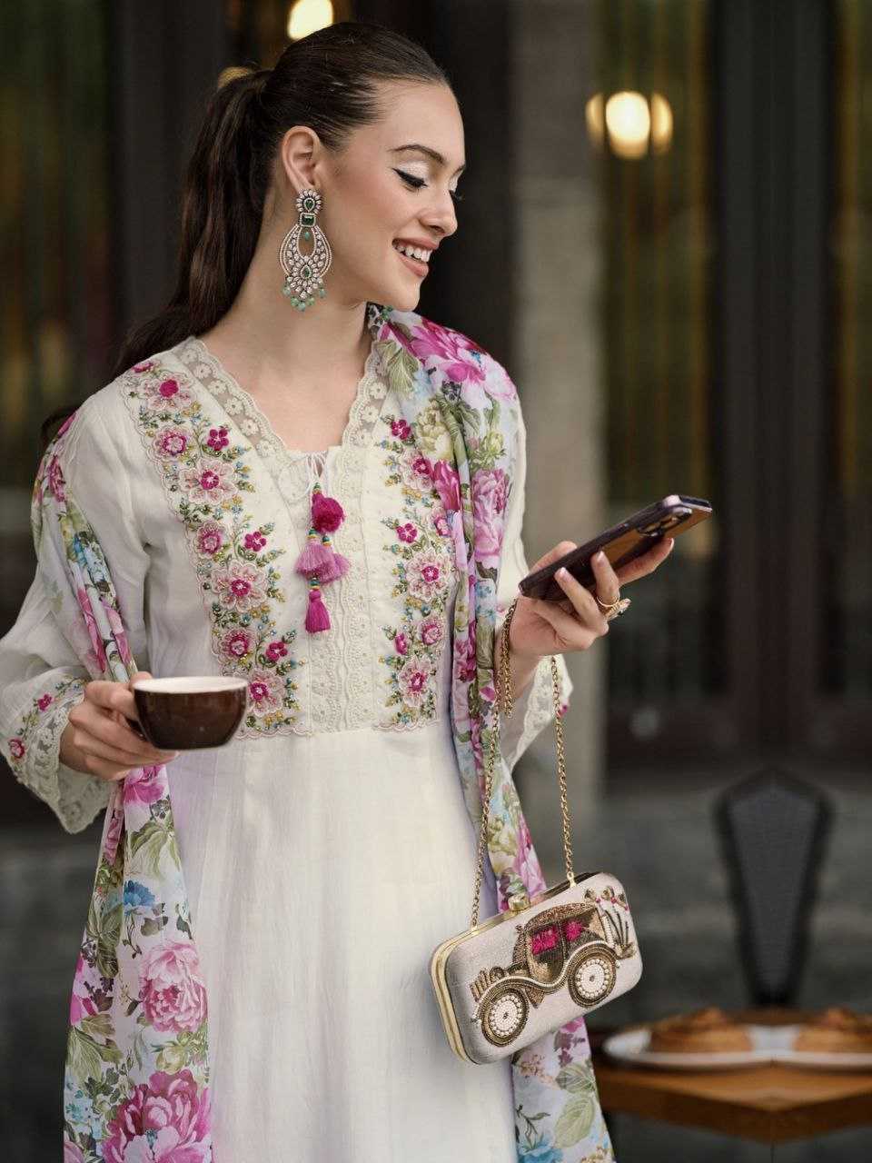 YNF CHANDERI COTTON RIN201 RRD35 SUITS & DRESSES WHOLESALE EMBROIDERY CHANDERI LONG KURTI WHITE SALWAR SUITS MANUFACTURE