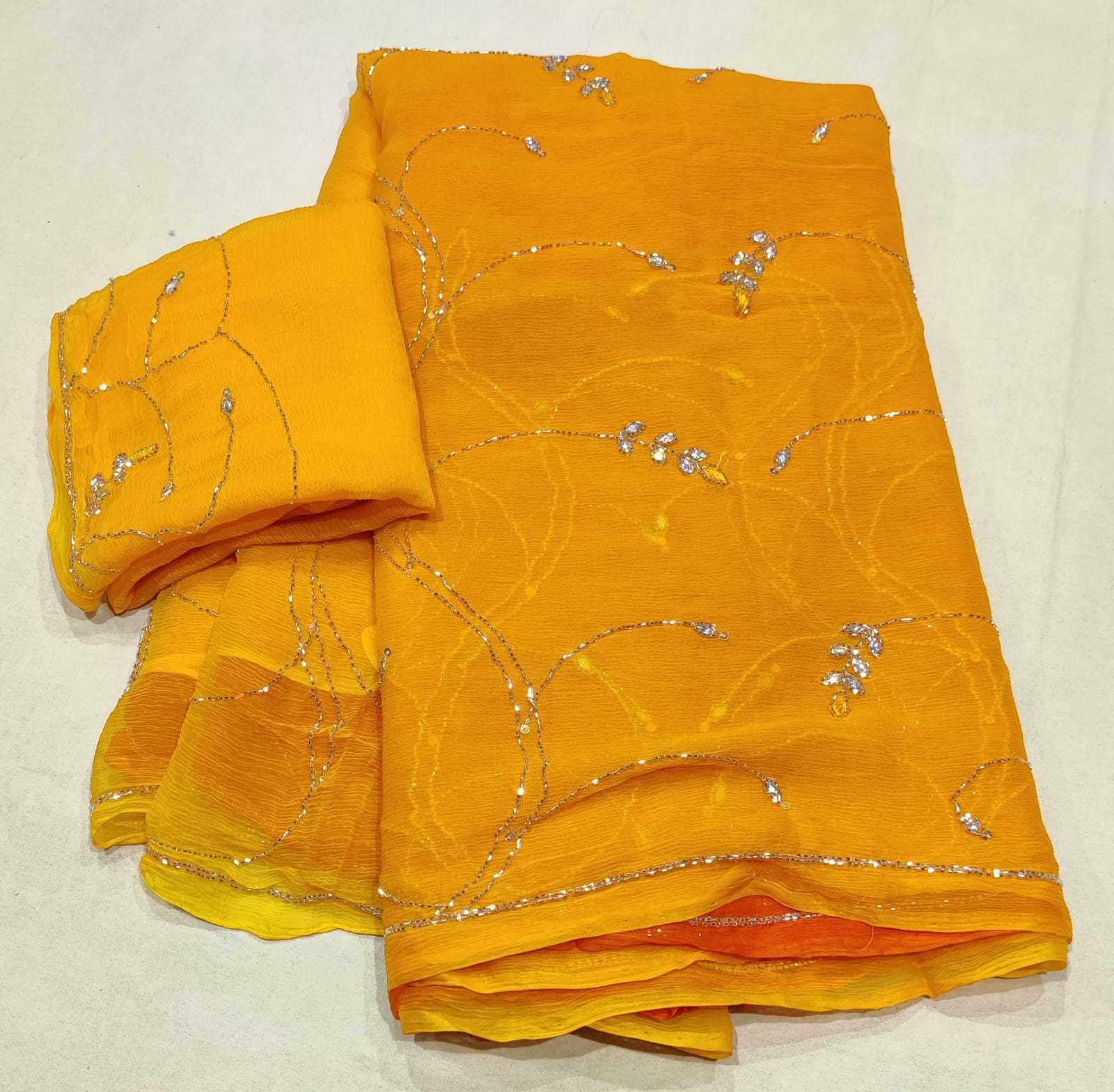 YNF CHIFFON RIN152 NSD69 SAREES WHOLESALE FANCY HALF AND HALF CHIFFON WORK SAREES MANUFACTURER